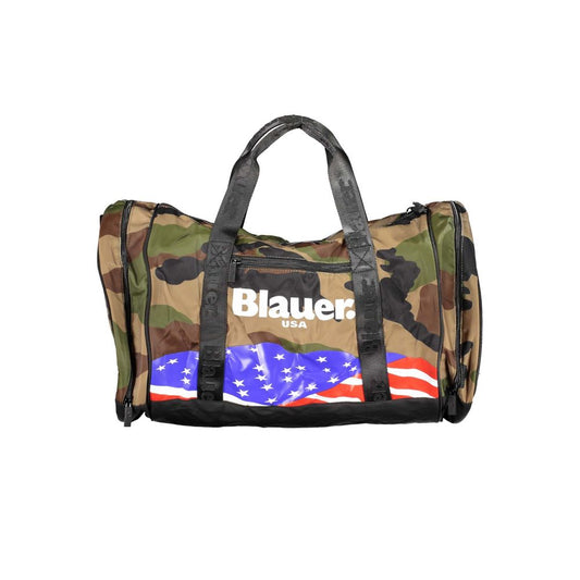 Blauer braune Polyester-Handtasche