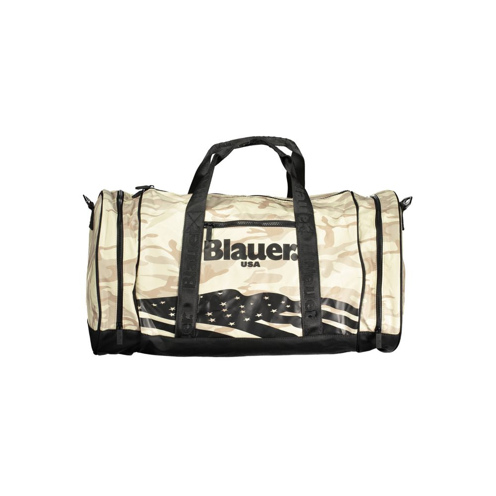 Blauer Beige Polyester-Handtasche