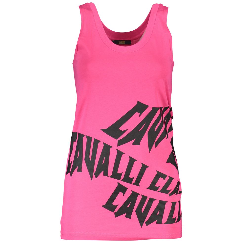 Rosafarbenes Tanktop aus Baumwolle von Cavalli Class