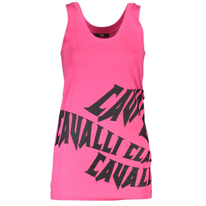 Rosafarbenes Tanktop aus Baumwolle von Cavalli Class