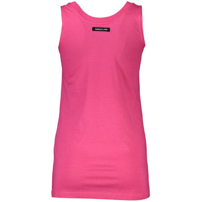 Rosafarbenes Tanktop aus Baumwolle von Cavalli Class