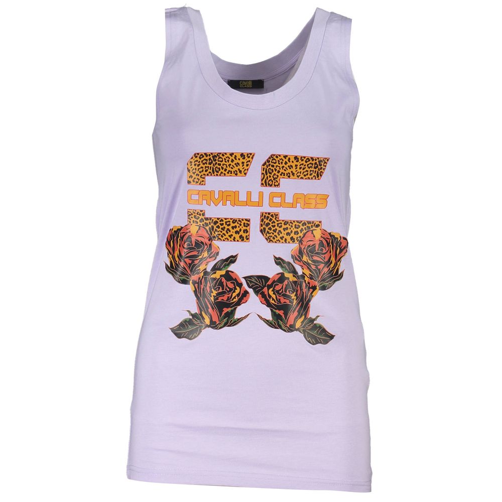 Cavalli Class – Lilafarbenes Baumwoll-Tanktop