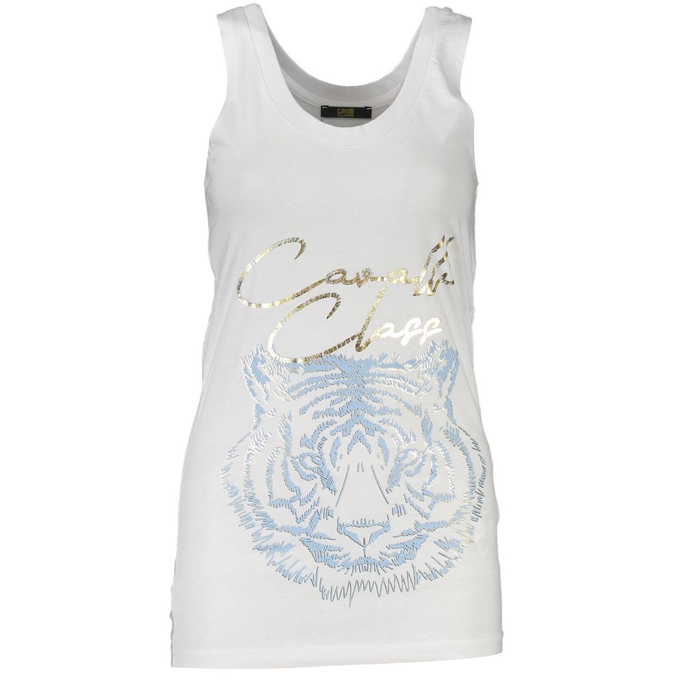 Weißes Baumwoll-Tanktop von Cavalli Class