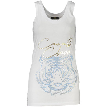 Weißes Baumwoll-Tanktop von Cavalli Class