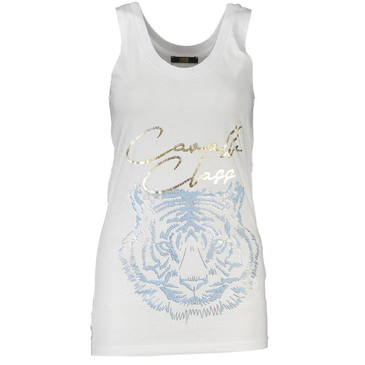 Weißes Baumwoll-Tanktop von Cavalli Class