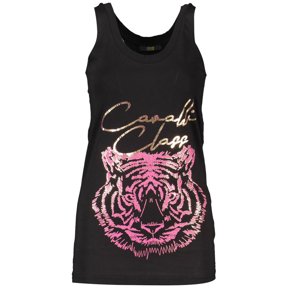Schwarzes Tanktop aus Baumwolle von Cavalli Class