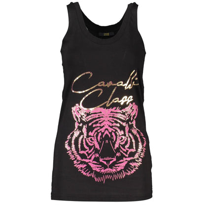 Schwarzes Tanktop aus Baumwolle von Cavalli Class