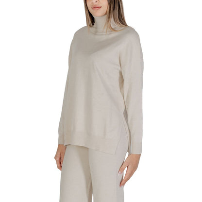 Cleré Beige Viskose Rollkragenpullover