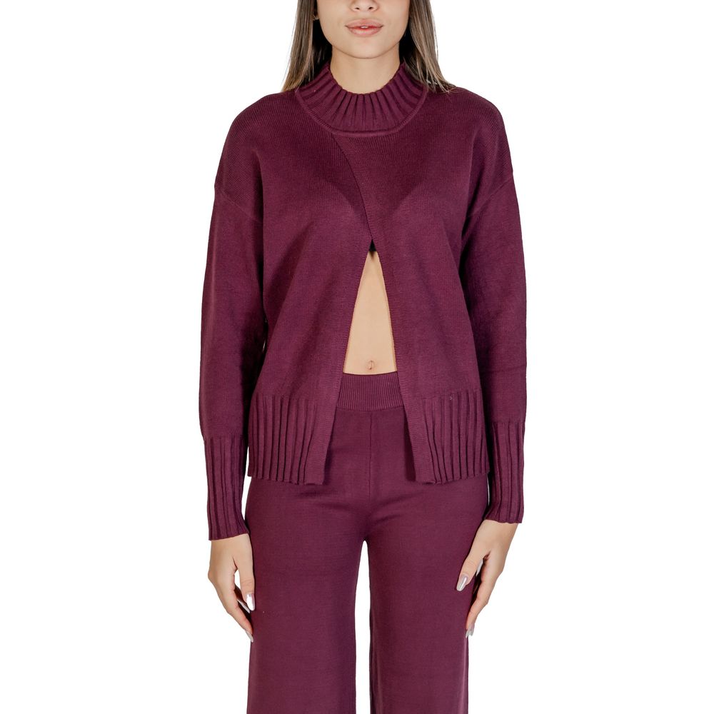 Lilafarbene Viskose-Strickjacke von Cleré