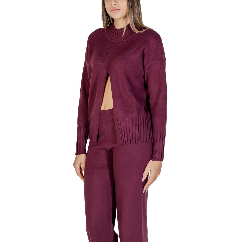 Lilafarbene Viskose-Strickjacke von Cleré