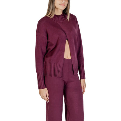 Lilafarbene Viskose-Strickjacke von Cleré