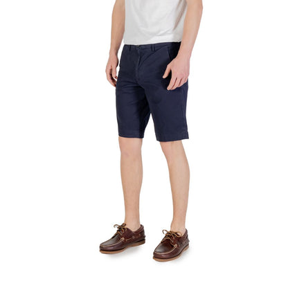Borghese blaue Baumwoll-Bermudashorts