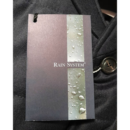 Blaue, ärmellose Wolljacke, Made in Italy