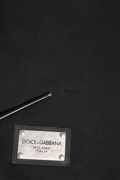 Dolce & Gabbana Black Logo Full Zip Hooded Men Sweatshirt Sweater