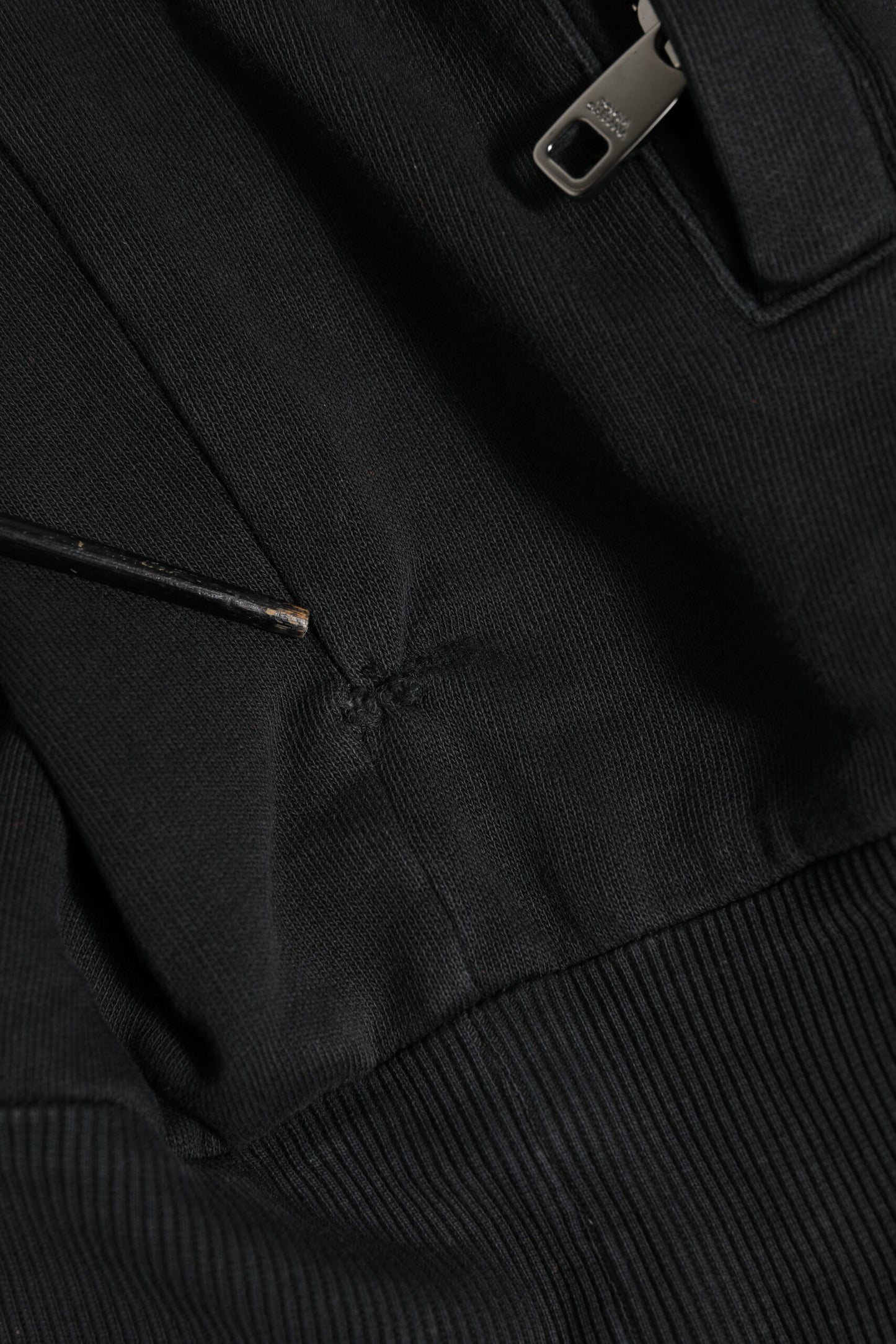 Dolce &amp; Gabbana – Schwarzes Sweatshirt mit durchgehendem Reißverschluss und Logo