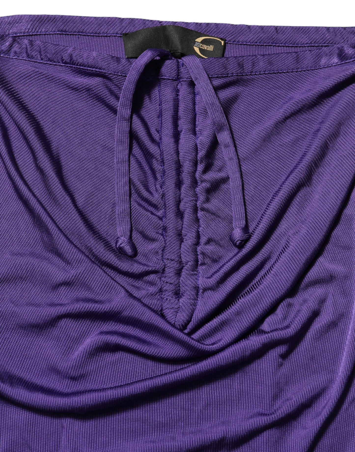 Cavalli Class – Trägerloses, figurbetontes Kleid aus Viskose-Elastan in Lila