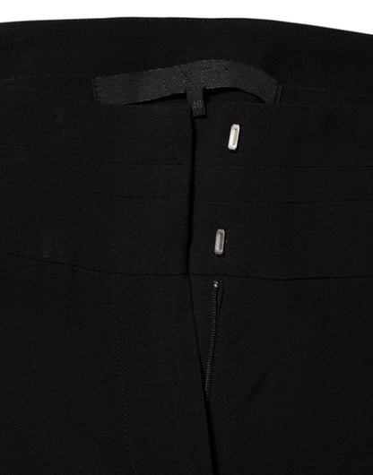 Exte – Schwarze Hose aus Viskose-Acetat-Mischgewebe mit geradem Bein und hoher Taille