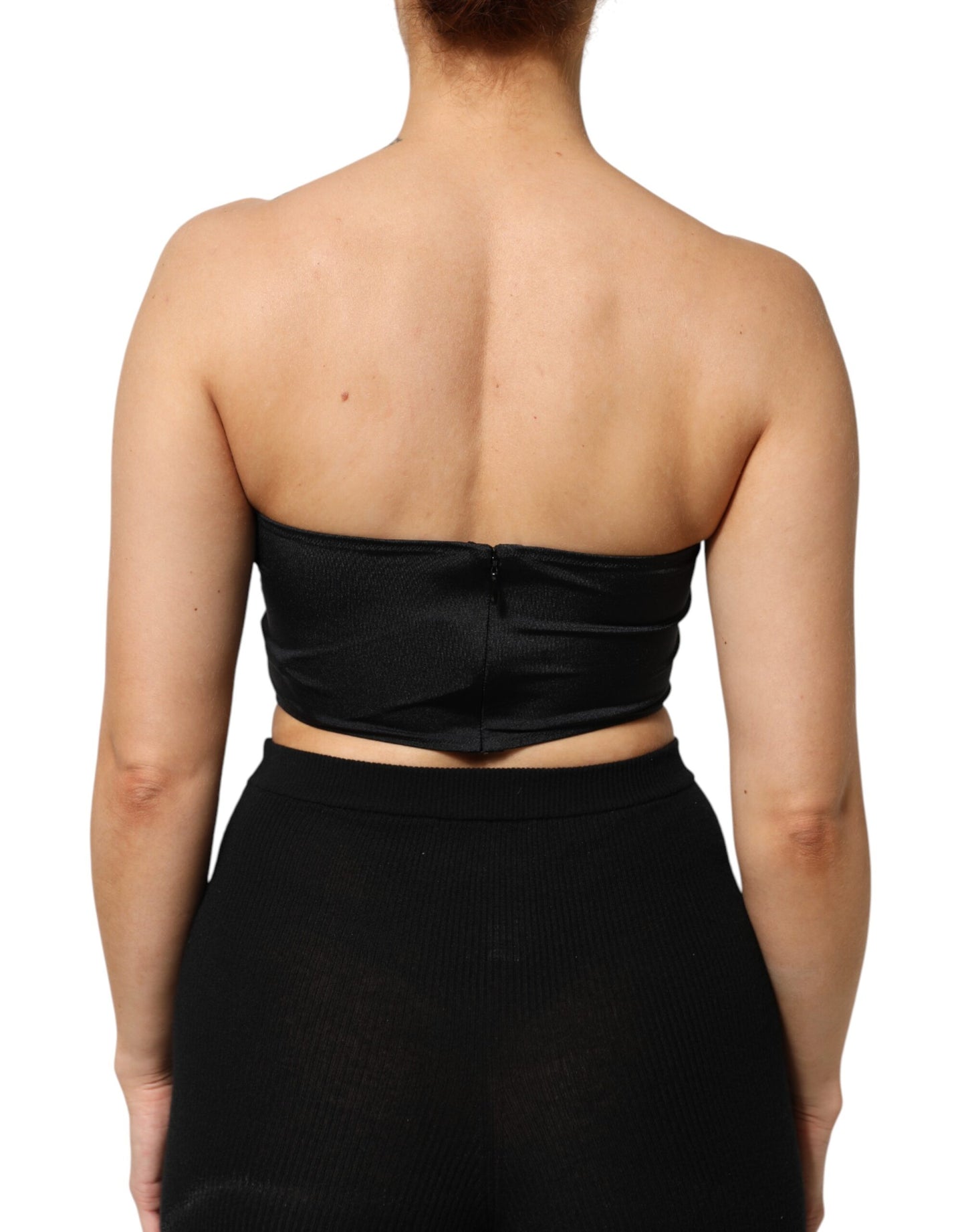 Dolce &amp; Gabbana – Trägerloses Bandeau-Tube-Top aus Nylonmischung in Schwarz