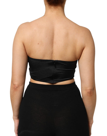 Dolce &amp; Gabbana – Trägerloses Bandeau-Tube-Top aus Nylonmischung in Schwarz