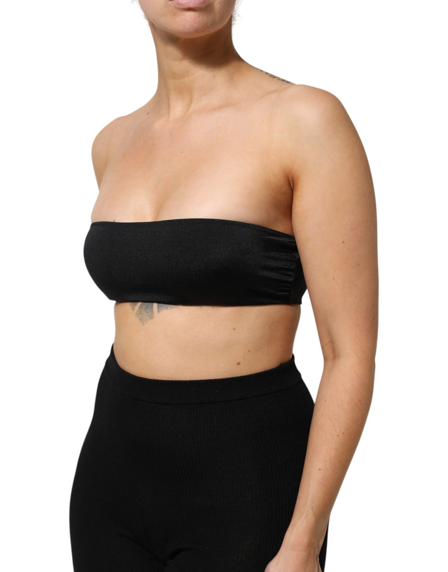 Dolce &amp; Gabbana – Trägerloses Bandeau-Tube-Top aus Nylonmischung in Schwarz