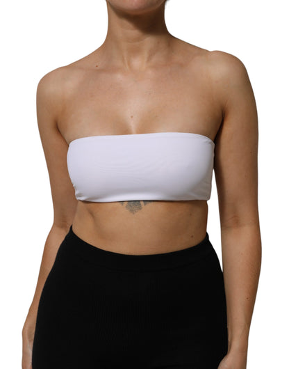 Dolce &amp; Gabbana – Trägerloses Bandeau-Tube-Top aus Nylonmischung in Weiß