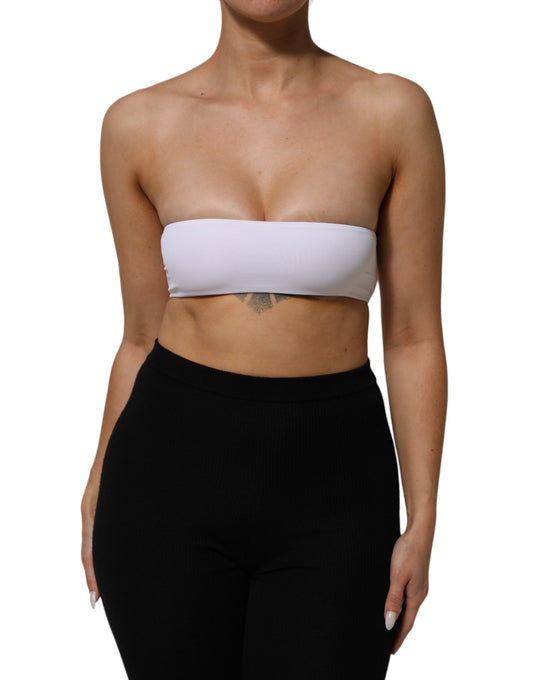 Dolce &amp; Gabbana – Trägerloses Bandeau-Tube-Top aus Nylonmischung in Weiß