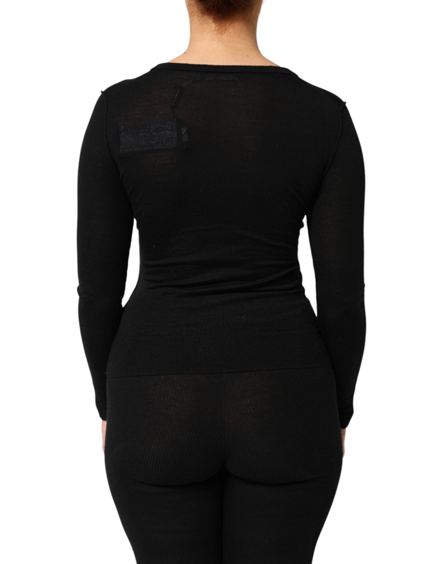 Dolce &amp; Gabbana – Schwarzer Cardigan aus Schurwolle mit Knöpfen