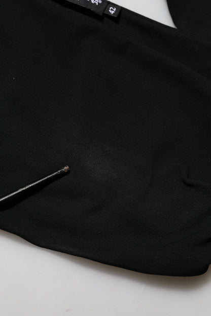 Dolce &amp; Gabbana – Schulterfreies Neckholder-Crop-Top aus schwarzer Viskose