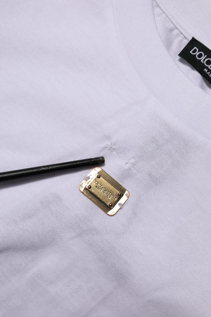 Dolce & Gabbana T-Shirt White Cotton Round Neck Short Sleeves I