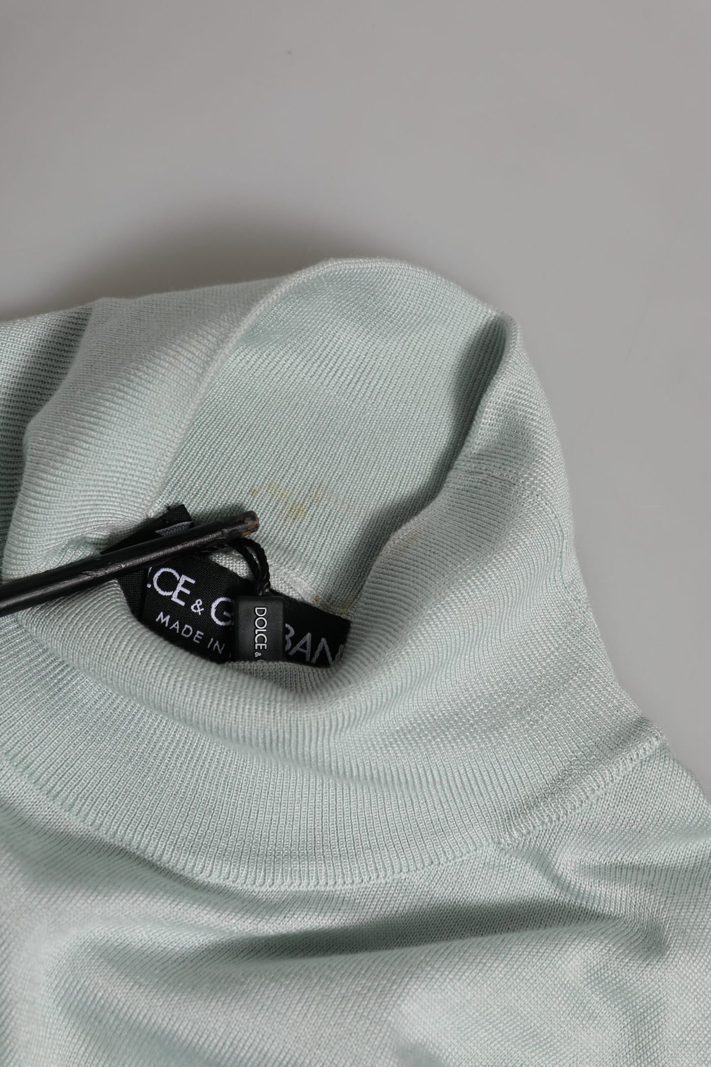 Dolce &amp; Gabbana – Graues Pullover-Oberteil mit Rollkragen und 3/4-Ärmeln