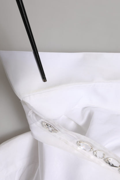 Dolce &amp; Gabbana – Weißes Hemd mit Kristallverzierung