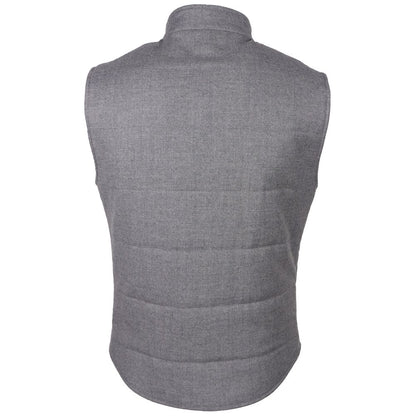 Ärmellose Jacke aus grauer Wolle, Made in Italy