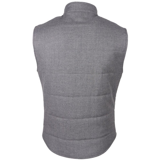 Ärmellose Jacke aus grauer Wolle, Made in Italy