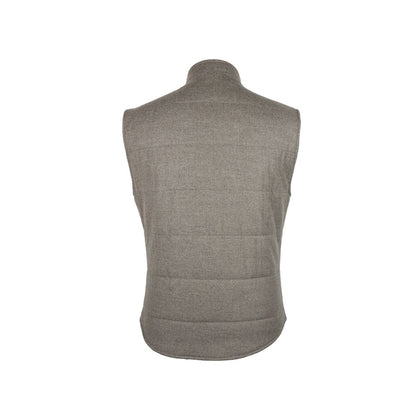 Braune, ärmellose Wolljacke, Made in Italy