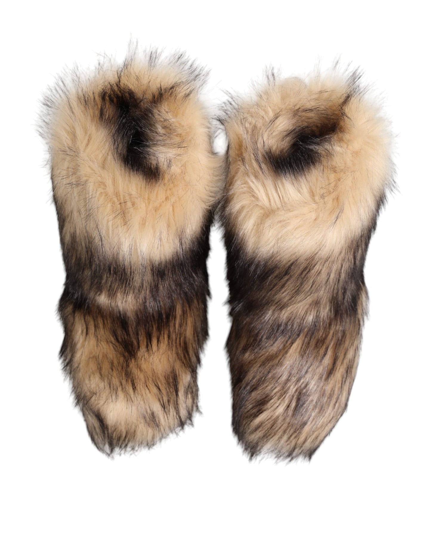 Dolce &amp; Gabbana Braun Faux Skim Ski Fur Männer Kurze Stiefel Schuhe