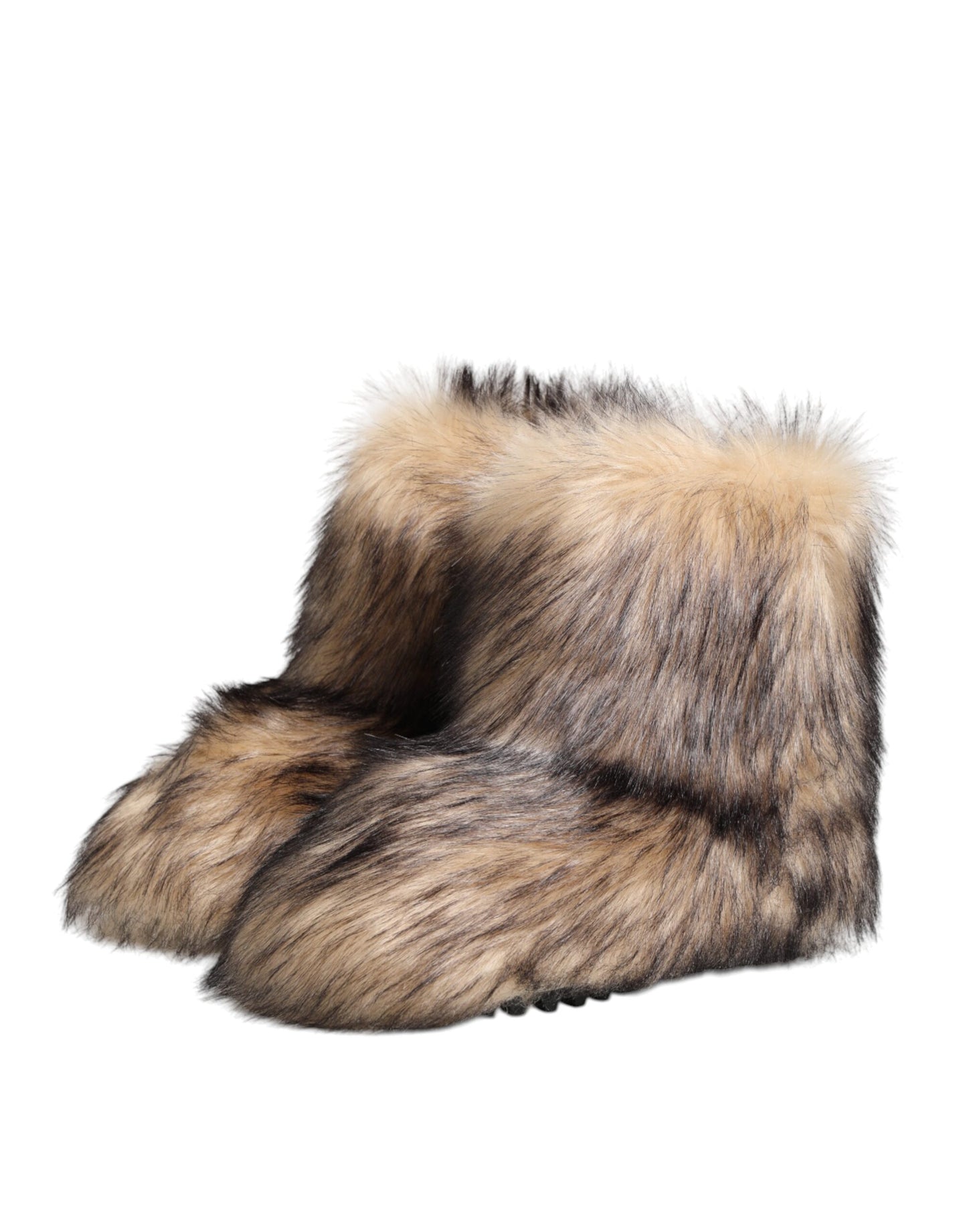 Dolce &amp; Gabbana Braun Faux Skim Ski Fur Männer Kurze Stiefel Schuhe