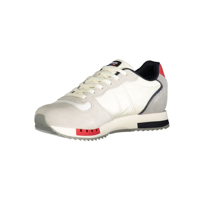Blauer weißer Polyester-Sneaker