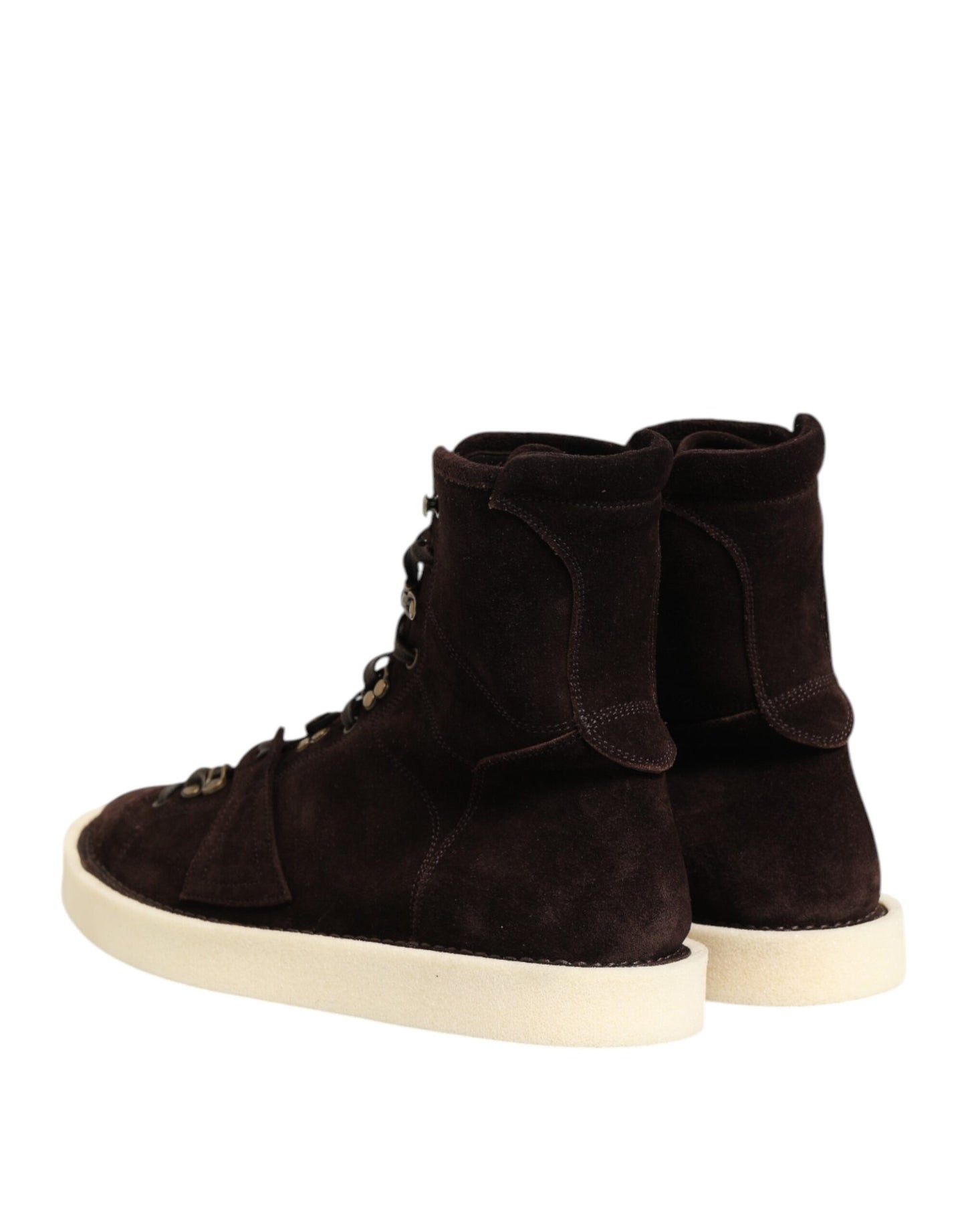 Dolce &amp; Gabbana – Kurze Stiefeletten aus Wildleder mit Schnürung in Braun