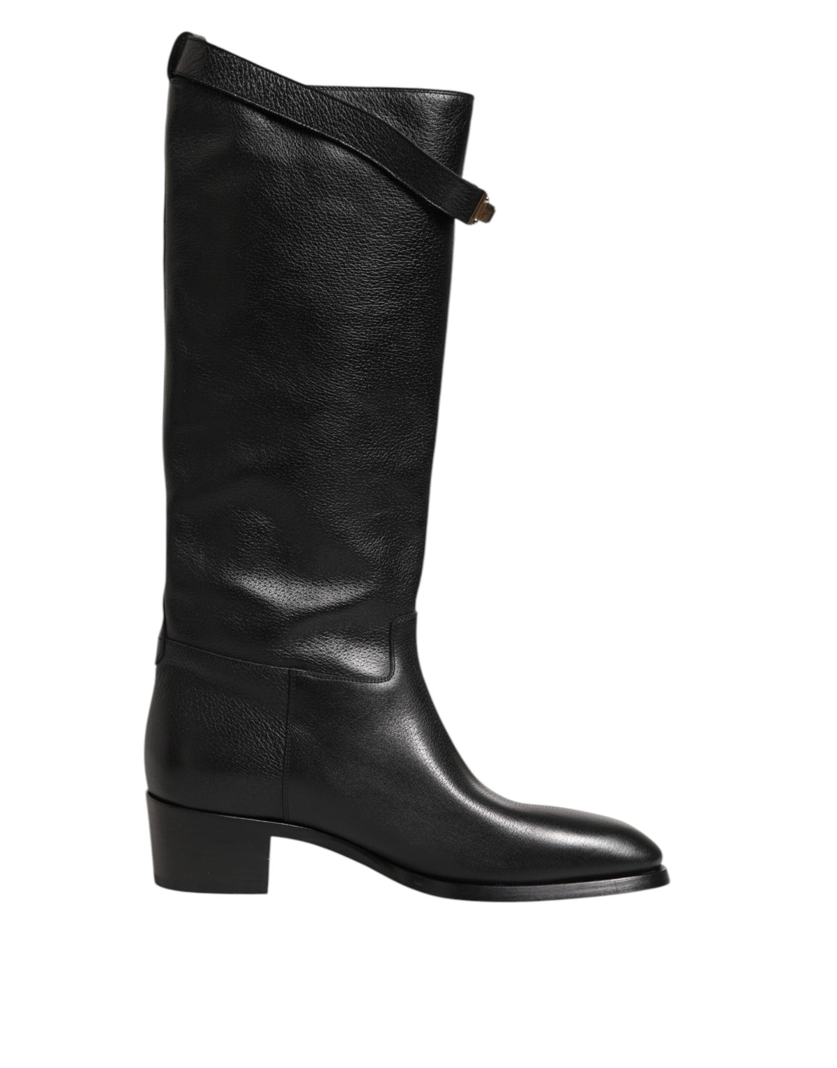 Dolce &amp; Gabbana – Overknee-Stiefel mit Logo-Plakette in Schwarz