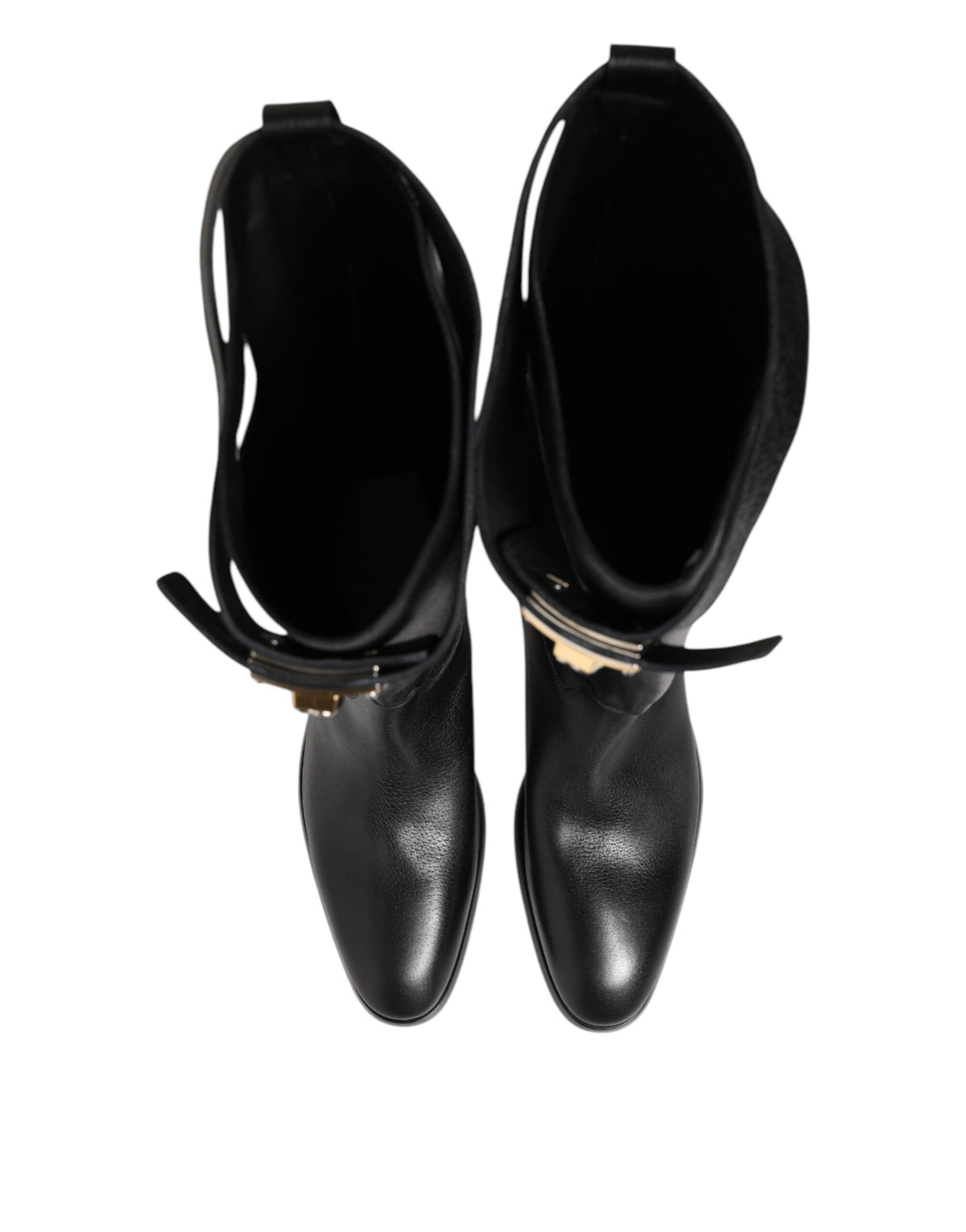 Dolce &amp; Gabbana – Overknee-Stiefel mit Logo-Plakette in Schwarz