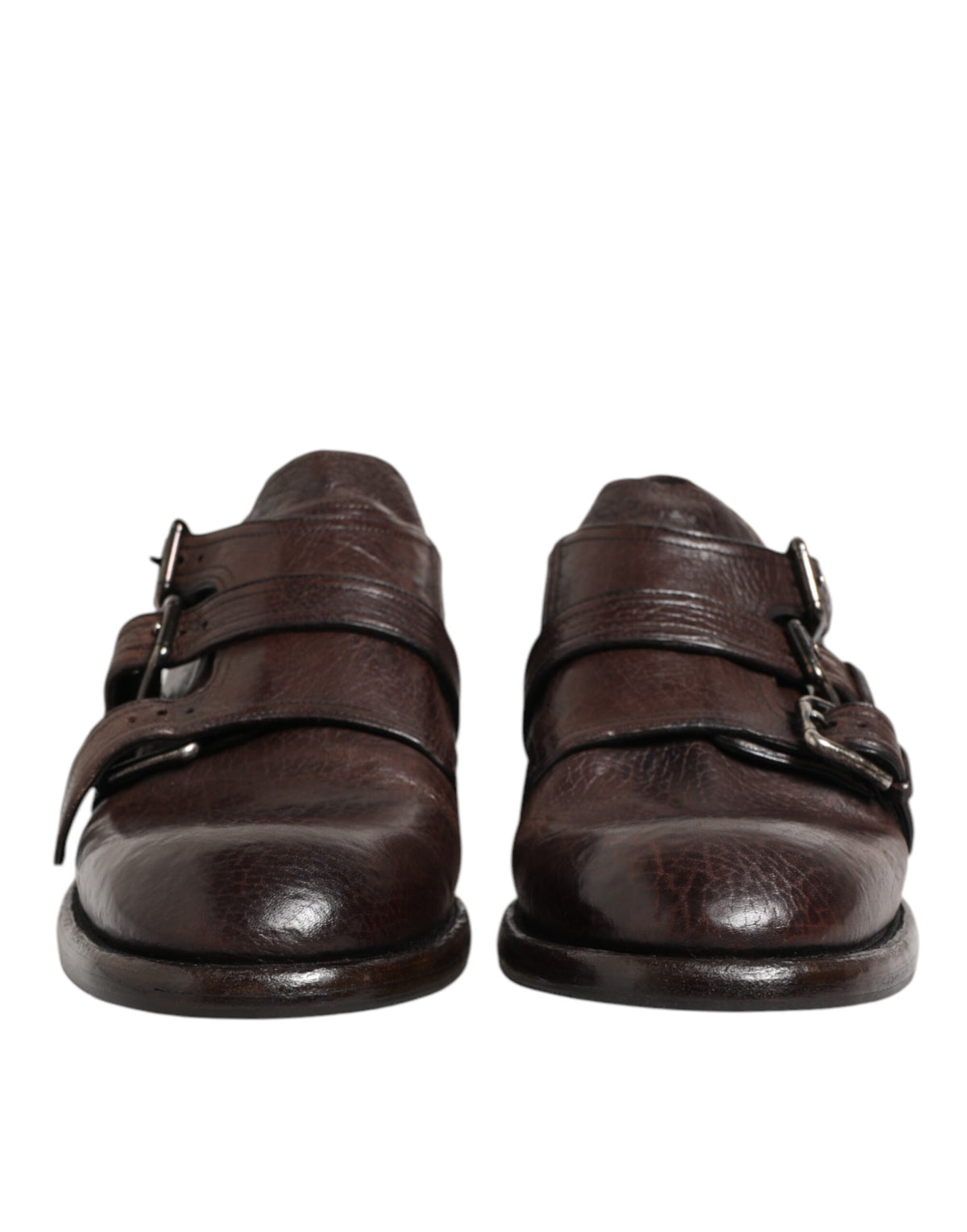 Dolce &amp; Gabbana – Formelle Derby-Schuhe aus braunem Leder mit Monkstrap