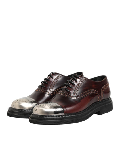 Dolce & Gabbana Brown Leather Lace Up Dress Men Oxford Shoes