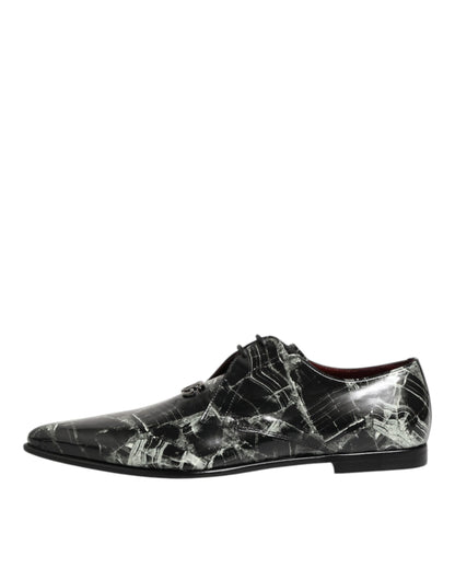 Dolce & Gabbana Marbled Pattern Dress Lace Up Derby Shoes