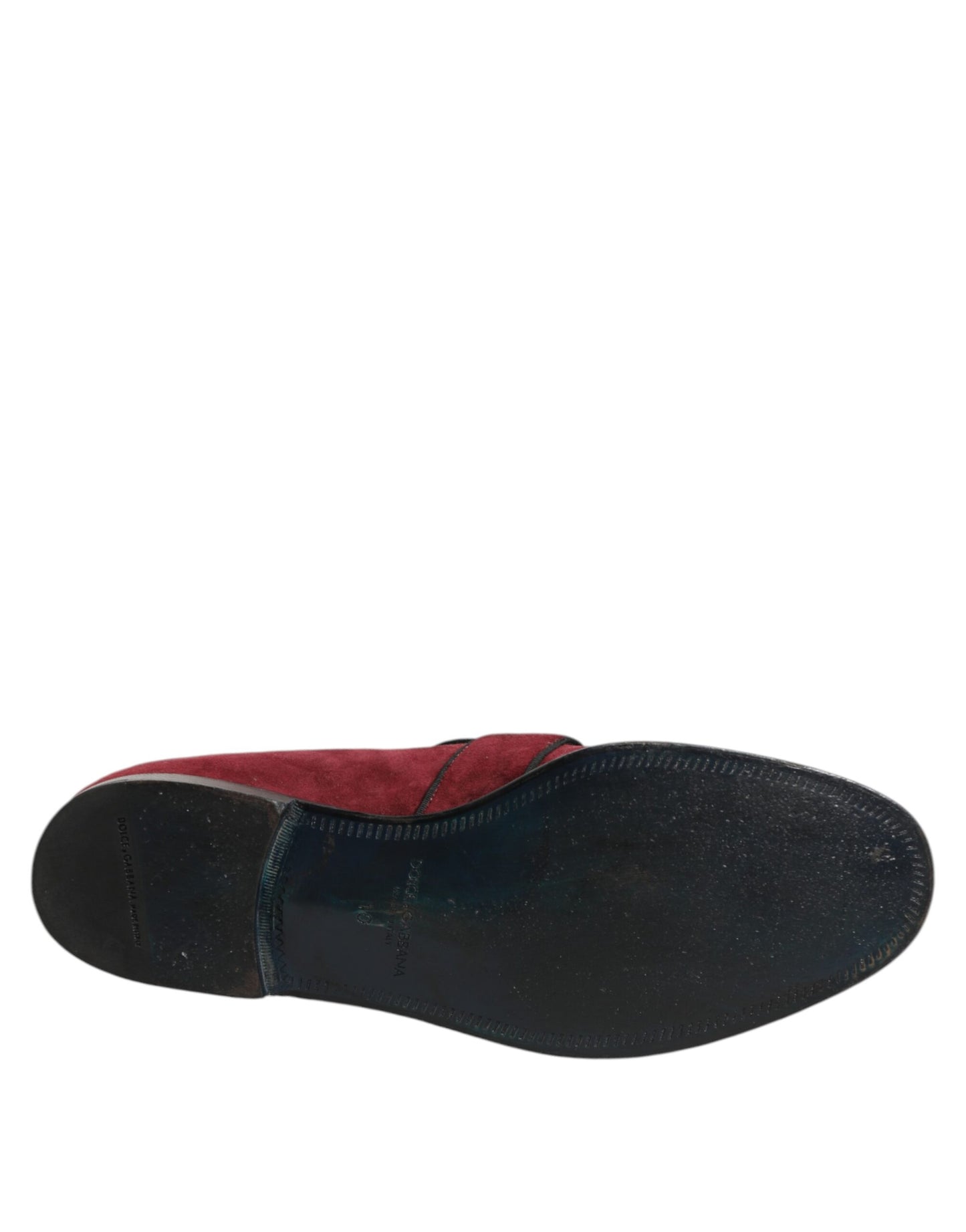 Dolce &amp; Gabbana – Bordeauxfarbene Loafer aus Wildleder mit Logo, formelle Abendschuhe