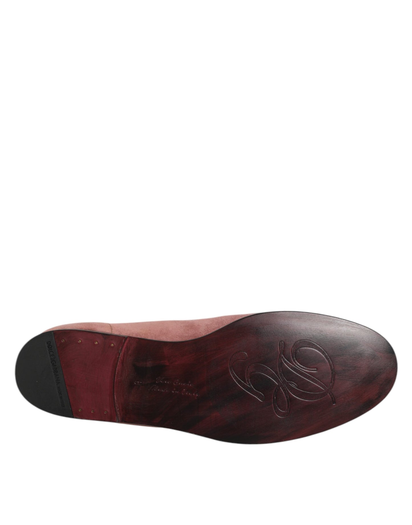 Dolce &amp; Gabbana Rosa Wildleder-Loafer Formelle Herrenschuhe