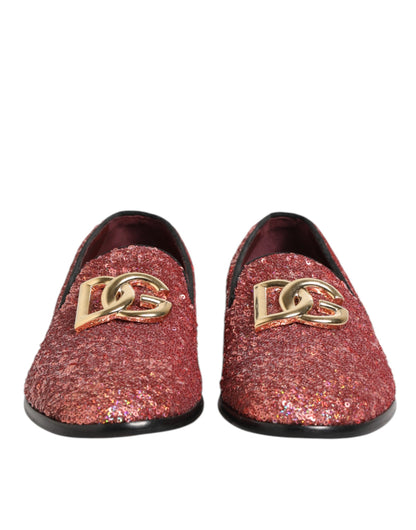 Dolce &amp; Gabbana – Loafer mit Pailletten in Rosa – Formelle Kleidung für Herren