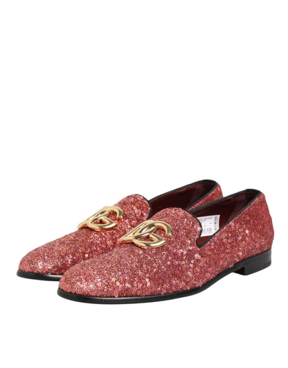 Dolce &amp; Gabbana – Loafer mit Pailletten in Rosa – Formelle Kleidung für Herren