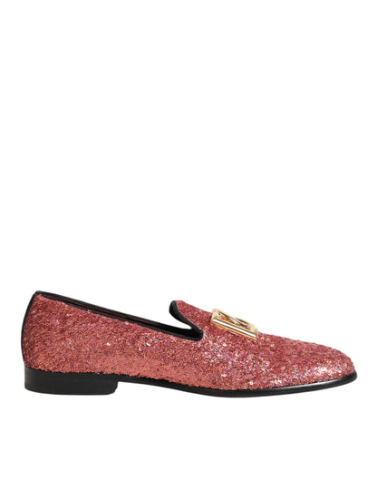 Dolce &amp; Gabbana – Loafer mit Pailletten in Rosa – Formelle Kleidung für Herren
