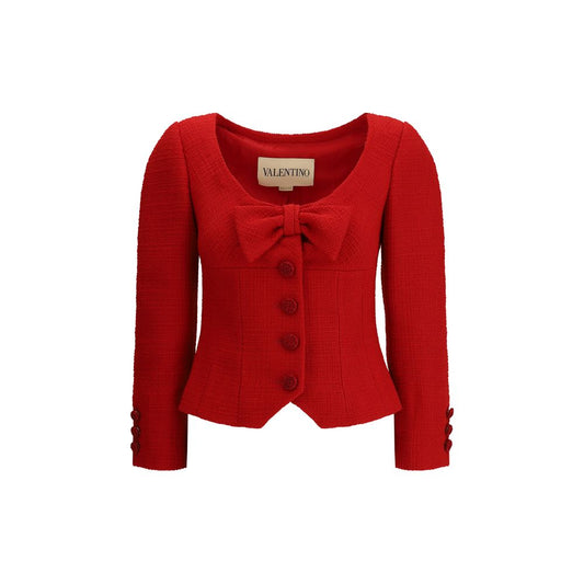 Valentino Rote Fleece-Wolle Kleidung