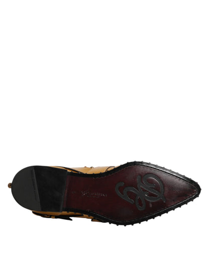 Dolce &amp; Gabbana – Monkstraps aus goldenem Leder für formelle Anlässe